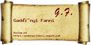 Gadányi Fanni névjegykártya